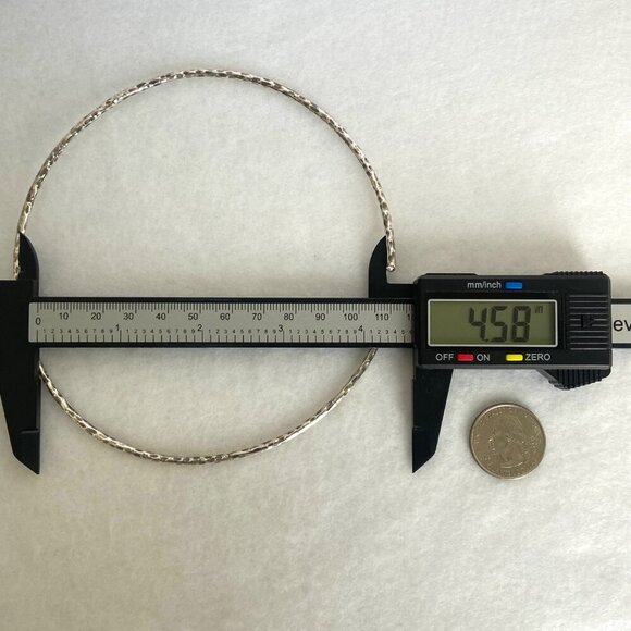 Sterling Silver 925 Flexible Hammered Torque Collar Choker Necklace 14.75" - Picture 15 of 16